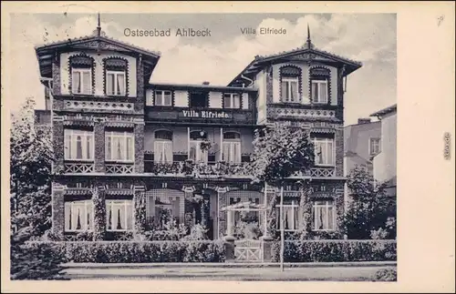Ansichtskarte Ahlbeck (Usedom) Partie an der Villa Elfriede 1928 