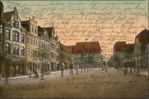 Ansichtskarte Northeim Marktpartie - Geschäfte 1905 