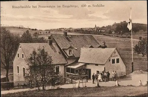 Ansichtskarte Frauenstein (Erzgebirge) Partie an der Ringelmühle 1918 