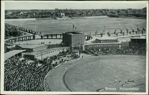 Ansichtskarte Breslau Wrocław Luftbild - Firiesenwiese - Stadion 1938 