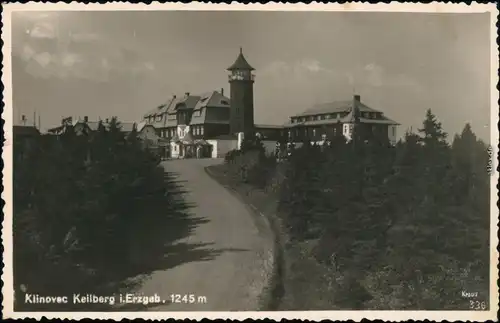 Ansichtskarte Sankt Joachimsthal Jáchymov WEg zum Keilberg Hotel 1938 