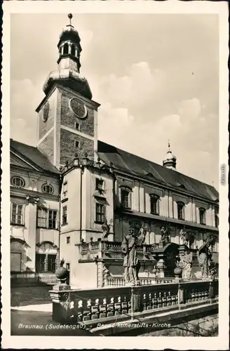 Ansichtskarte Braunau Broumov Benediktinerstift - Kirche 1932 