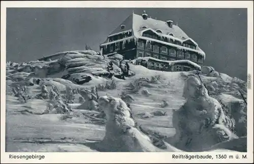 Hirschberg (Schlesien) Jelenia Góra Partie  Reifträgerbaude im Winter 1929