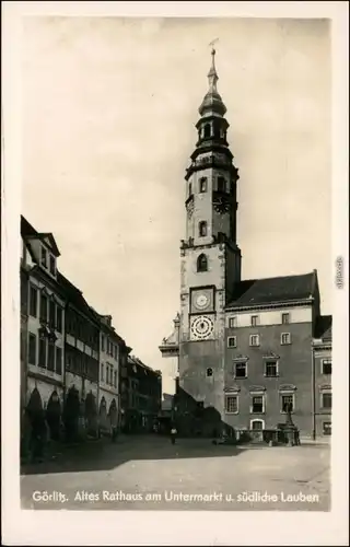 Ansichtskarte Görlitz Zgorzelec Altes Rathaus am Untermarkt 1950 