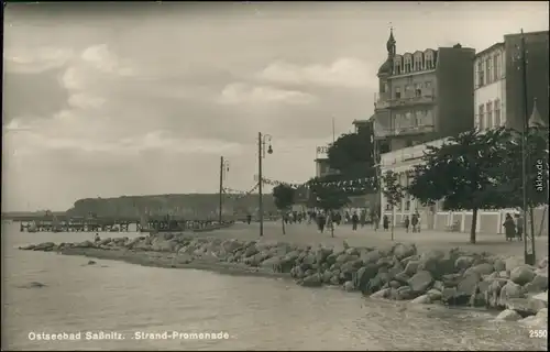 Ansichtskarte Sassnitz Saßnitz Straßenpartie - Strandpromenade 1928 