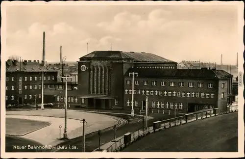 Ansichtskarte Zwickau Fabriken - Partie am Neuen Bahnhof 1933 