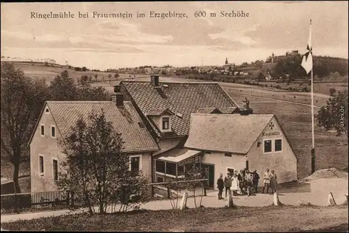 Ansichtskarte Frauenstein (Erzgebirge) Partie an der Ringelmühle g1928 