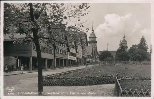 Ansichtskarte Freudenstadt Partie am Marktplatz 1932 