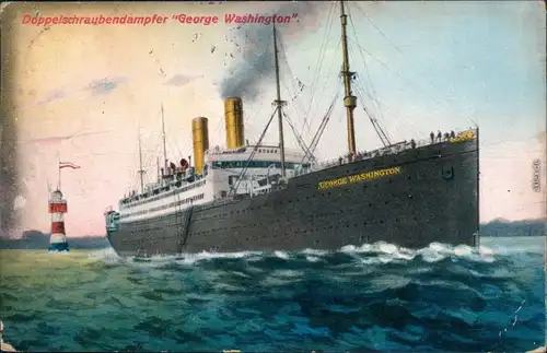 Ansichtskarte  Doppelschraubendampfer George Washington 1912 