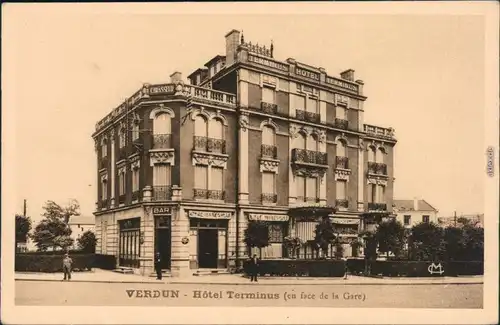 CPA Verdun Hotel Terminus (en face de la Gare) 1926 