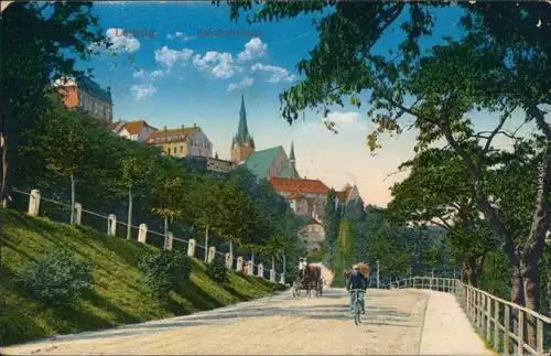 Ansichtskarte Leisnig Partie in der Bahnhofstrasse 1915 