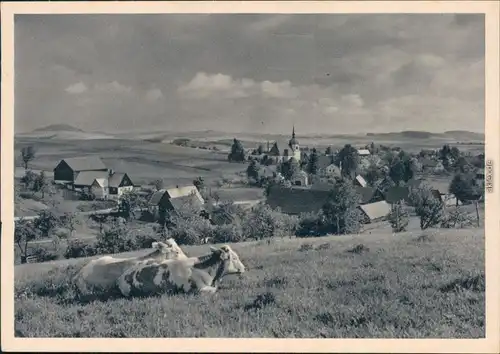 Ansichtskarte Johnsbach Kuhweide, Kirche, Landschaft 1940