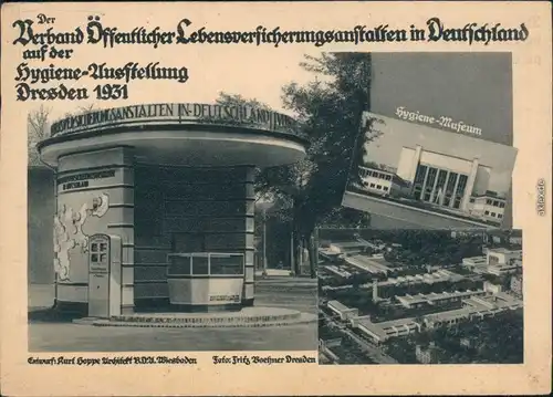 Ansichtskarte Dresden Internationale Hygiene-Ausstellung 3 Bild Empfang 1931