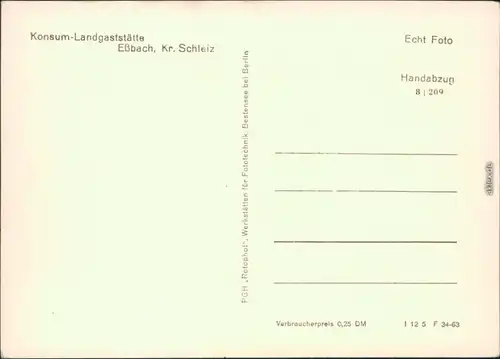 Ansichtskarte Eßbach Konsum-Landgaststätte 1963