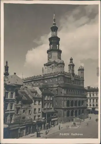 Ansichtskarte Posen Poznań Rathaus 1950