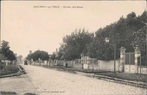 CPA Jonchery Entree, cote Reims mit Automobil 1909
