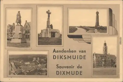 Ansichtskarte Diksmuide Dixmude Denkmähler, Luftbild, Rathaus 1919 