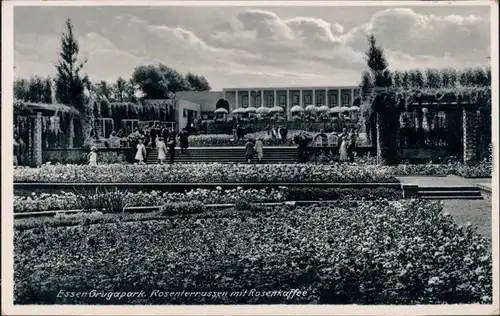 Ansichtskarte Essen (Ruhr) Grugapark - Rosenterrassen mit -kaffee 1940