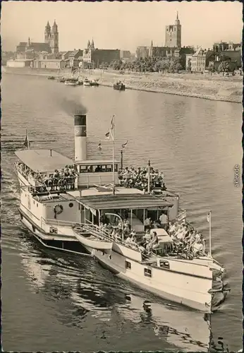 Ansichtskarte Magdeburg Weiße Flotte Magdeburg - Dampfer "Hermes" 1959