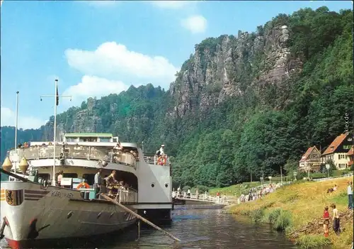 Ansichtskarte Rathen Dampferanlegestelle 1987