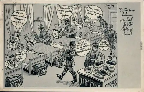 Ansichtskarte  Scherzkarte: Soldatenleben 1940 