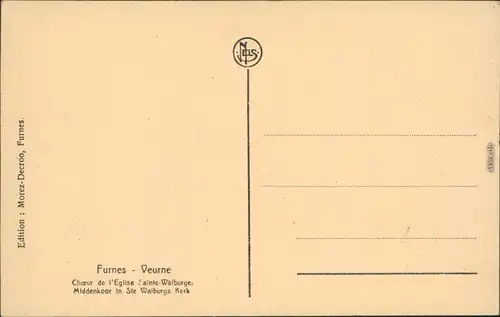 Ansichtskarte Veurne Furnes Kirche 1915