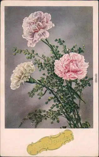 Ansichtskarte  Glückwunsch/Grußkarten: Geburtstag - Blumen 1920 Goldrand