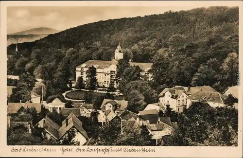 Ansichtskarte Bad Liebenstein Blick auf Stadt und Hotel 1942 