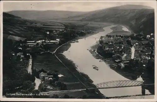 Ansichtskarte Bodenwerda Fluss, Brücke, Häuser 1928