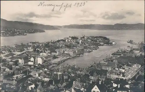 Ansichtskarte Bergen Bergen Panorama-Ansicht 1925