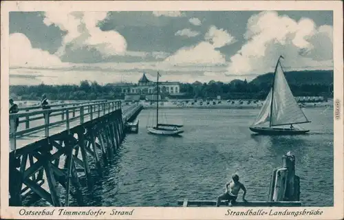 Ansichtskarte Niendorf-Timmendorfer Strand Strandhalle, Landungsbrücke 1930