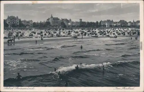 Ansichtskarte Swinemünde Świnoujście Strand 1929