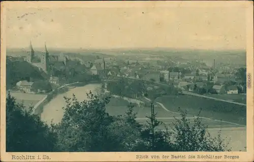 Ansichtskarte Rochlitz Blick vom Rochlitzer Berg auf die Stadt 1929 