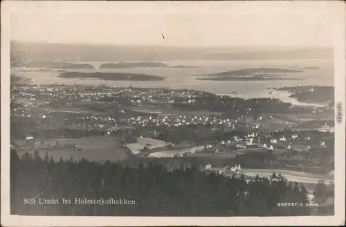 Ansichtskarte Oslo Kristiania Blick auf die Stadt 1924 