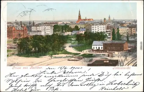 Ansichtskarte Ratibor Racibórz Blick auf die Stadt im Winter 1900 