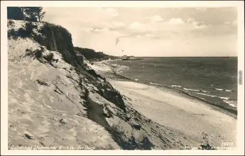 Ansichtskarte Stolpmünde Ustka Blick von der Düne - Zum Seehaus 1932 