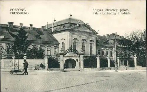 Pressburg Bratislava Straßenpartie Palais Herzog Friedrich 1913 
