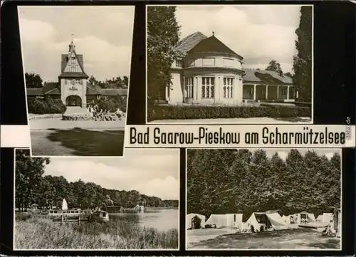 Ansichtskarte Bad Saarow Kirche, Moorbad, Dampferanlegestelle, Zeltplatz 1973