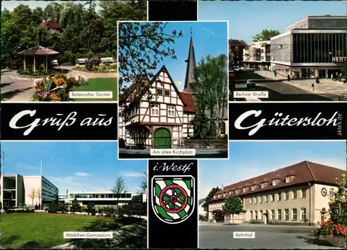 Gütersloh Botanischer Garten Berliner Straße, Am alten Kirchplatz  Bahnhof 1980