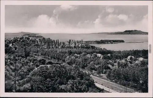 Ansichtskarte Balatonboglár Panorama-Ansicht mit Meerblick 1950