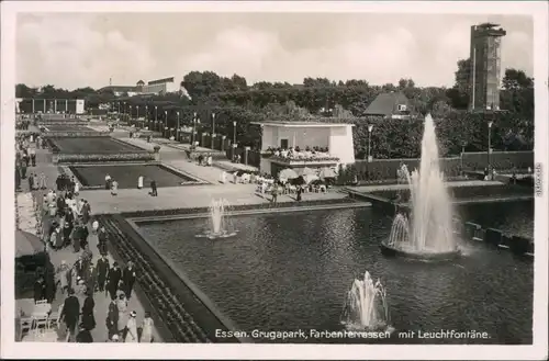 Ansichtskarte Essen (Ruhr) Grugapark mit Springbrunnen und Fontänen 1940