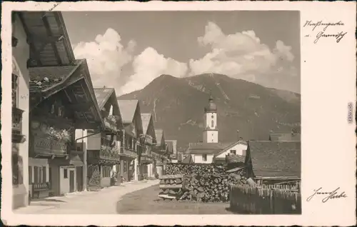 Ansichtskarte Garmisch-Garmisch-Partenkirchen Straßenpartie 1932 