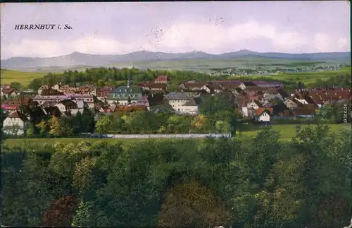 Ansichtskarte Herrnhut Blick auf die Stadt 1920