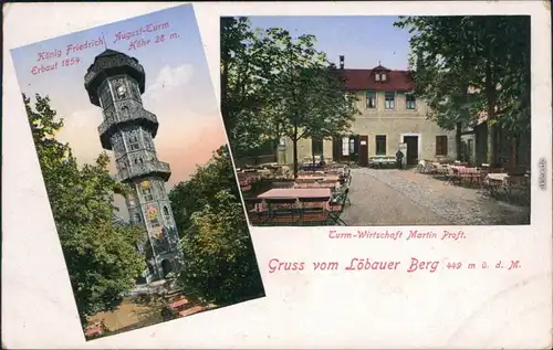 Löbau König Friedrich August-Turm (Löbauer Berg/Lubijska mit Wirtschaft 1934