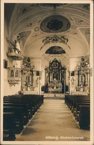 Ansichtskarte Wildsteig Kirche - Blick zum Altar 1909