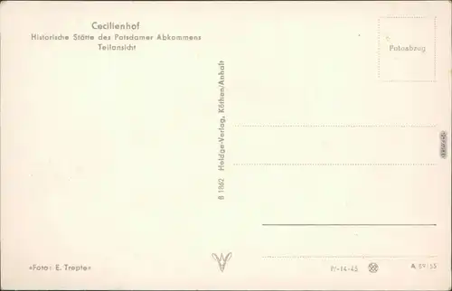 Ansichtskarte Potsdam Schloss Cecilienhof  vv 1955