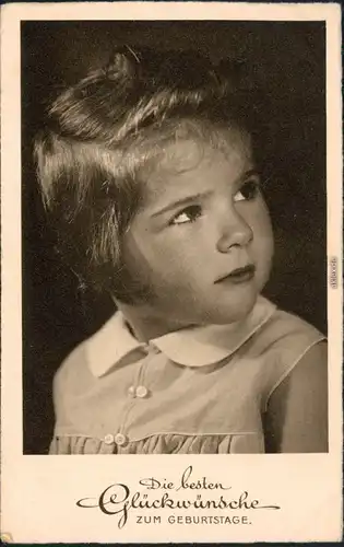 Ansichtskarte  Glückwunsch/Grußkarten: Geburtstag - Mädchen 1937