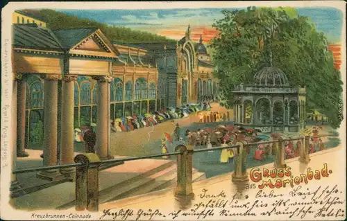 Marienbad Mariánské Lázně Künstlerkarte Gruss aus b Eger Cheb 1899