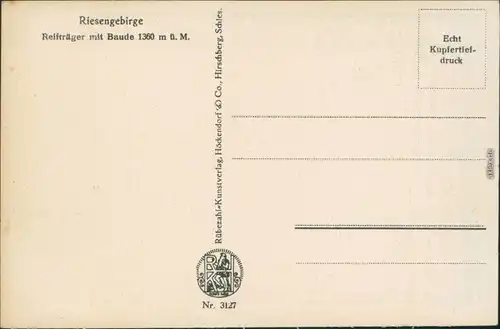 Hirschberg (Schlesien) Jelenia Góra Blick auf die Reifträgerbaude 1929 