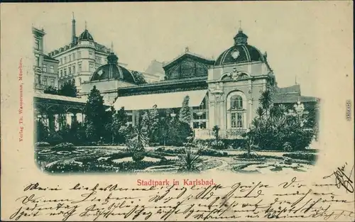 Ansichtskarte Karlsbad Karlovy Vary Stadtpark 1899 